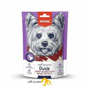 تشویقی سگ ونپی با طعم اردک Duck Jerky & Calcium Bone Twists