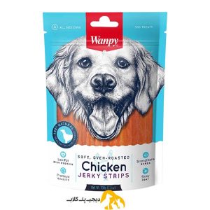 تشویقی سگ ونپی مدل chicken jerky strips وزن 100 گرم