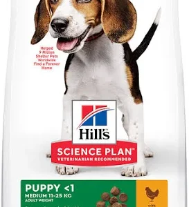 غذای خشک توله سگ هیلز مدل مدیوم با طعم مرغ